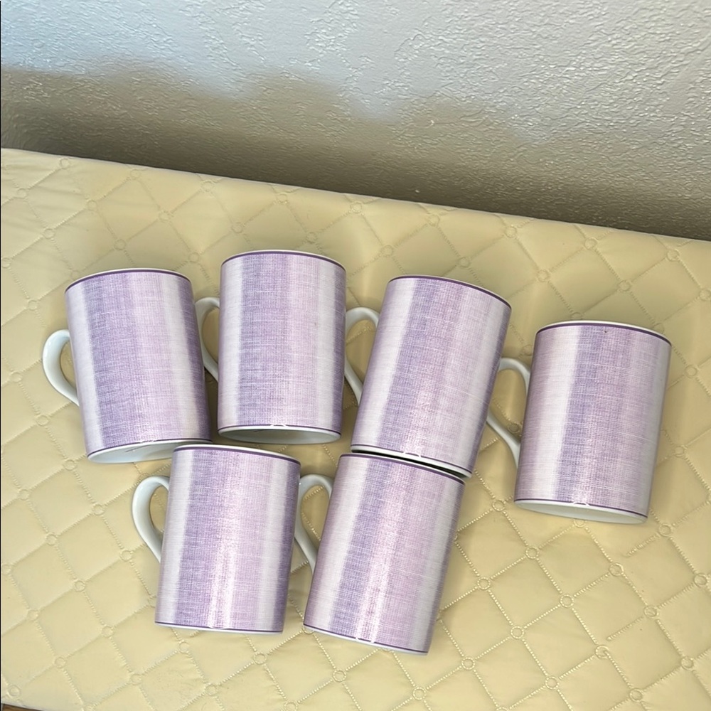 Elegant Lavender Ceramic coffee cups set exclusively for Neiman Marcus